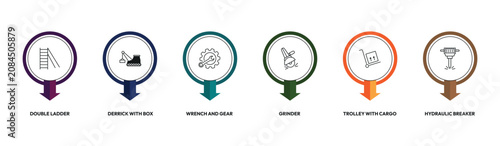 Quadro su tela construction outline icon set