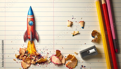 Imaginative Stationery Innovation Concept Artwork


