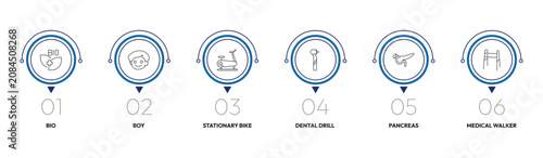 Fotografi health and medical outline icon set