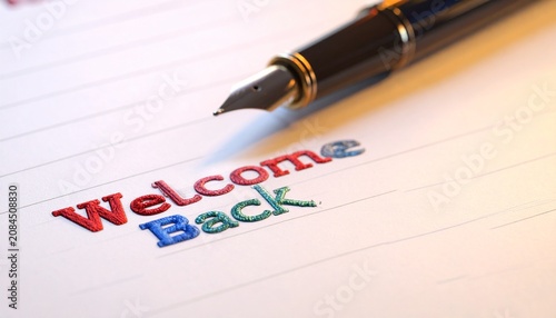 Creative Greeting with Fountain Pen Concept

