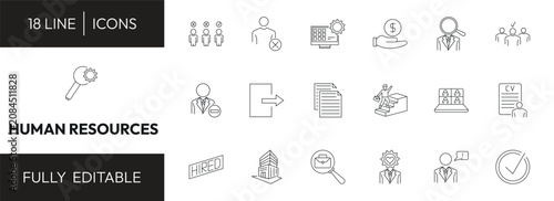 Cuadro en lienzo human resources outline icon set