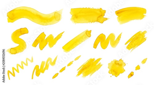 Vibrant Yellow Brush Stroke Art Design.