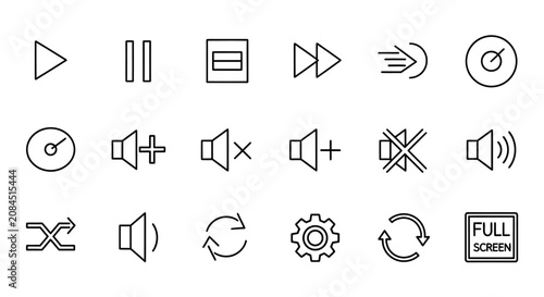 Fotografie A collection of media control icons.