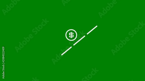 Inflation, Price Increase, Rising Prices, Cost Escalation - Minimal Flat Design Motion Graphics Clip, Green Screen, 7.5% Gray