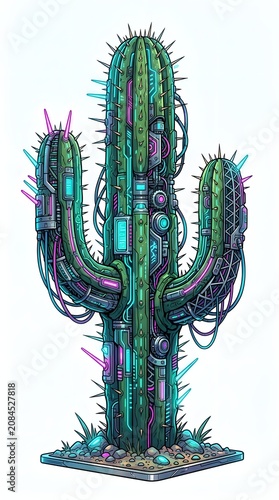 Vibrant abstract glass art sculpture with plants.