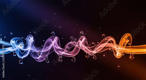 Vibrant colorful wave light trails background.