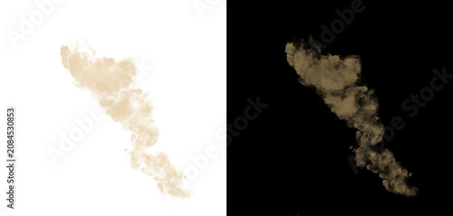 Fotografie Cream Colored Smoke PNG Overlay Isolated on Transparent Background Soft Floating