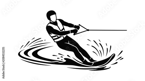 Water Skier Silhouette Icon