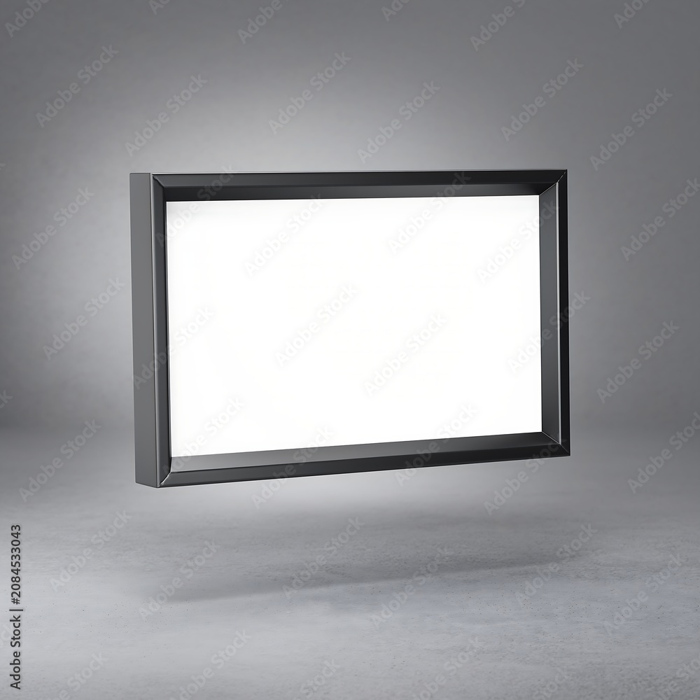 Fototapeta premium ModernFramedWindowOnGrayBackgroundMinimalistDesign.
