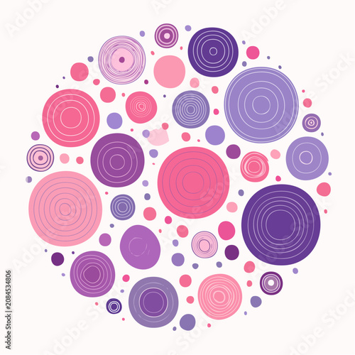 Abstract Circle Pattern with Pink and Purple Hues