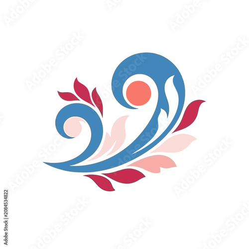 Abstract Swirl with Floral Elements