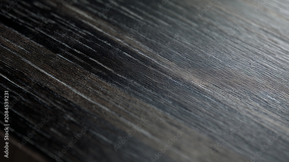 Fototapeta premium Close-up of luxury charcoal oak surface with elegant linear grain
