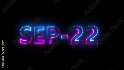 Glowing counting day text number illustration.  Neon calendar date symbol.