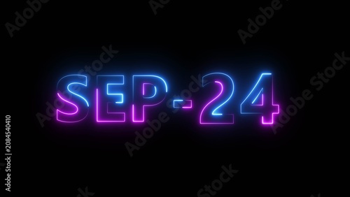 Glowing counting day text number illustration.  Neon calendar date symbol.