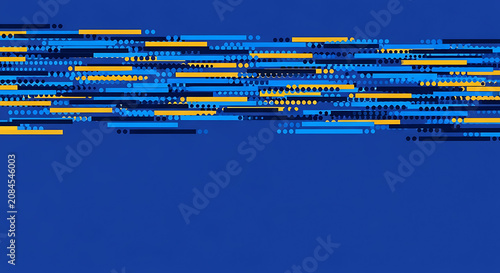 Abstract digital background with horizontal blue and yellow data streams abstract technology background connection information communication futuristic internet infrastructure