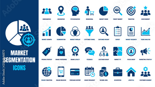Market Segmentation Icons Infographic for Business Strategy.