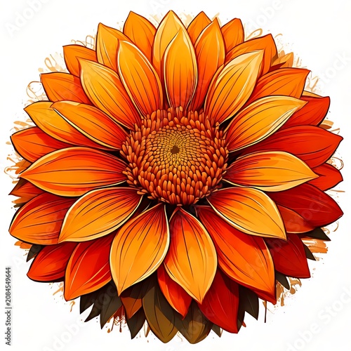 Vibrant orange bloom with many petals