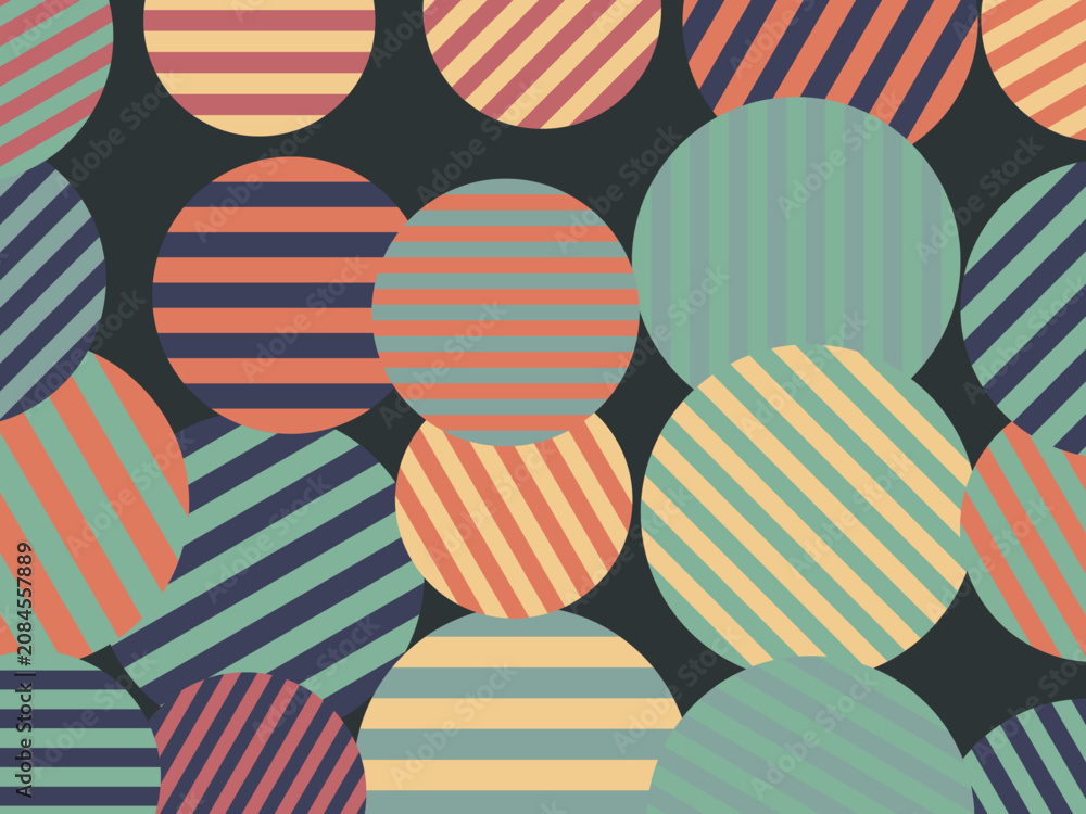 Obraz premium Striped Dots Contemporary Graphic Vector Design
