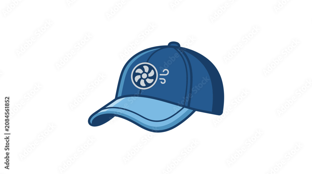 Fototapeta premium Blue Baseball Cap with Circular Logo Design.