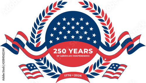Quadro em tela Very beautiful realistic vector illustration celebrating the 250th Anniversary o