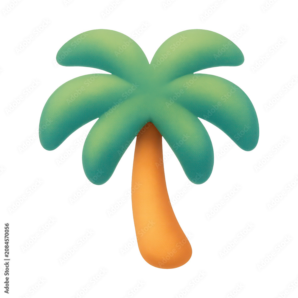 Fototapeta premium PNG Vibrant tropical palm tree illustration.