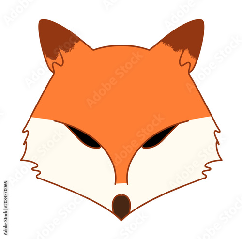 Cute fox face cartoon vector with a simple woodland mascot style.