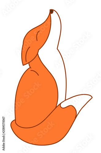 Cute sitting fox cartoon vector with minimal style and calm woodland character design.