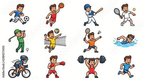 Collection of young athletes participating in different sports