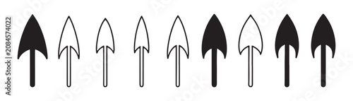 Canvastavla Spearhead silhouette collection with sharp arrow shapes and arrowhead designs for primitive hunting weapons