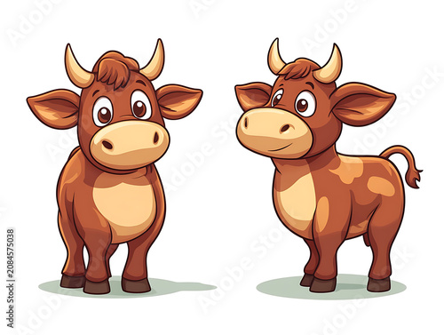 Minimal cow line art vector