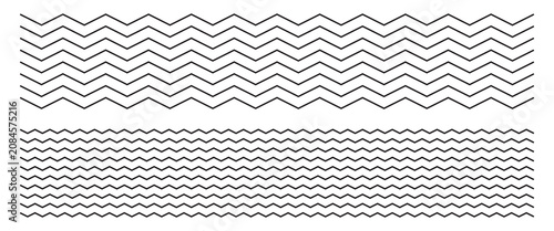 Принти на полотні Wavy lines pattern vector element, wave ripple thin line strokes simple zigzag t