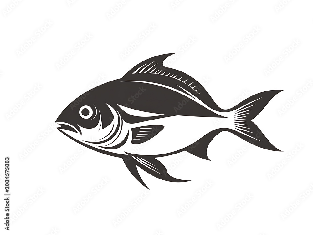 Fototapeta premium Colorful Fish Illustration Isolated on White Background