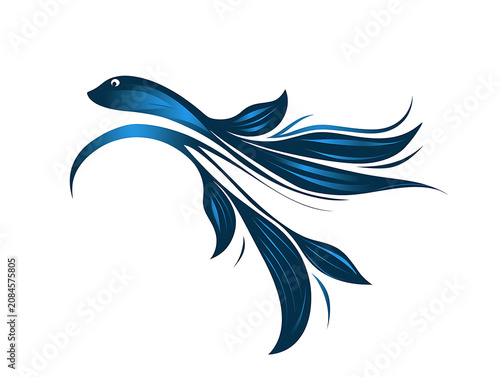 Colorful Fish Illustration Isolated on White Background