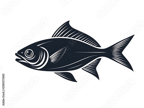 Colorful Fish Illustration Isolated on White Background