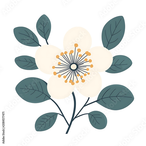 Decorative floral arrangement with blooming flowers and natural foliage