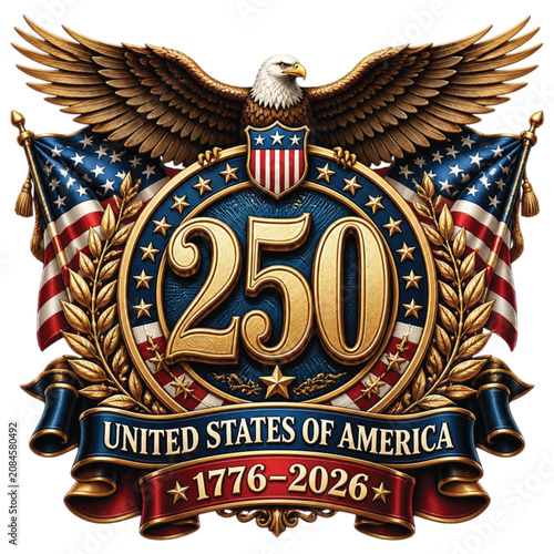 USA 250 Years Patriotic T-Shirt Design| American Eagle Flag SVG PNG EPS | America 250 Anniversary Vector Clipart