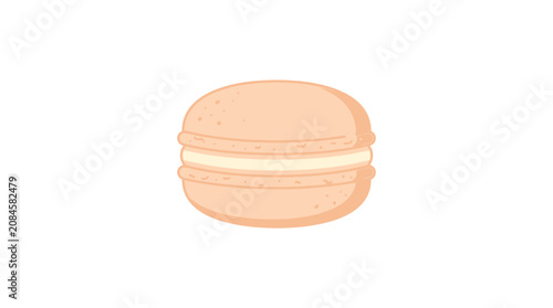 Sweet pink macaron cookie icon.