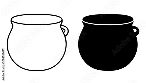 Tableau sur toile Minimalist pot icon in outline and silhouette design