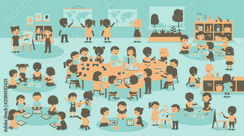 people in a crowded classroom or meeting room setting