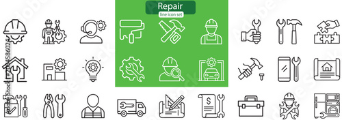 Obraz na płótnie Repair Icon Set