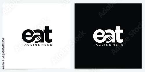 Konstfotografi Eat fresh minimalist dining logo vector
