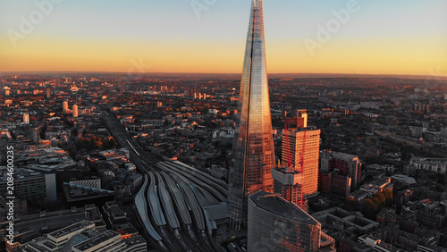 London shard skyscraper dominating vibrant city cityscape at sunset