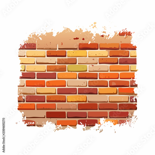 Distressed brick wall texture with grunge border effect