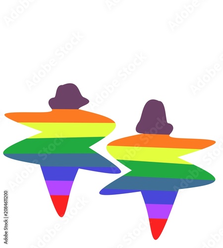 Abstract Rainbow Spinning Tops Representing LGBTQ+ Pride, Gender Diversity and Inclusion