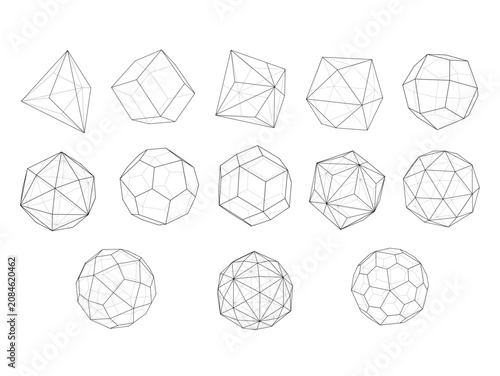カタランの立体13セット　catalan solid 13 set    神聖幾何学