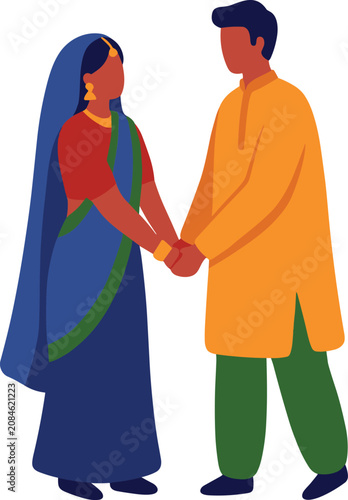 Indian couple in traditional clothing. Indian couple in traditional dress for cultural projects