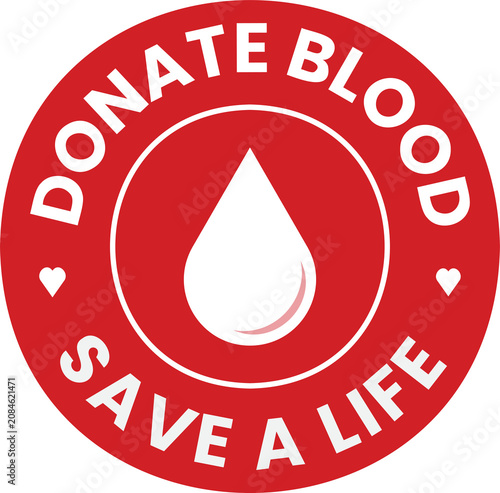 Blood Donation Badge, Round Badge Sticker, Donate