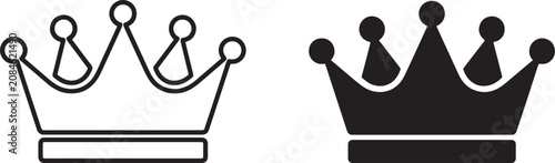 Photos Black and white crown icons Vector, illustration