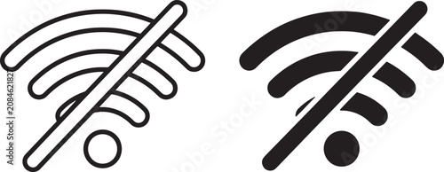 No wifi icons in black and white Vector, illustration