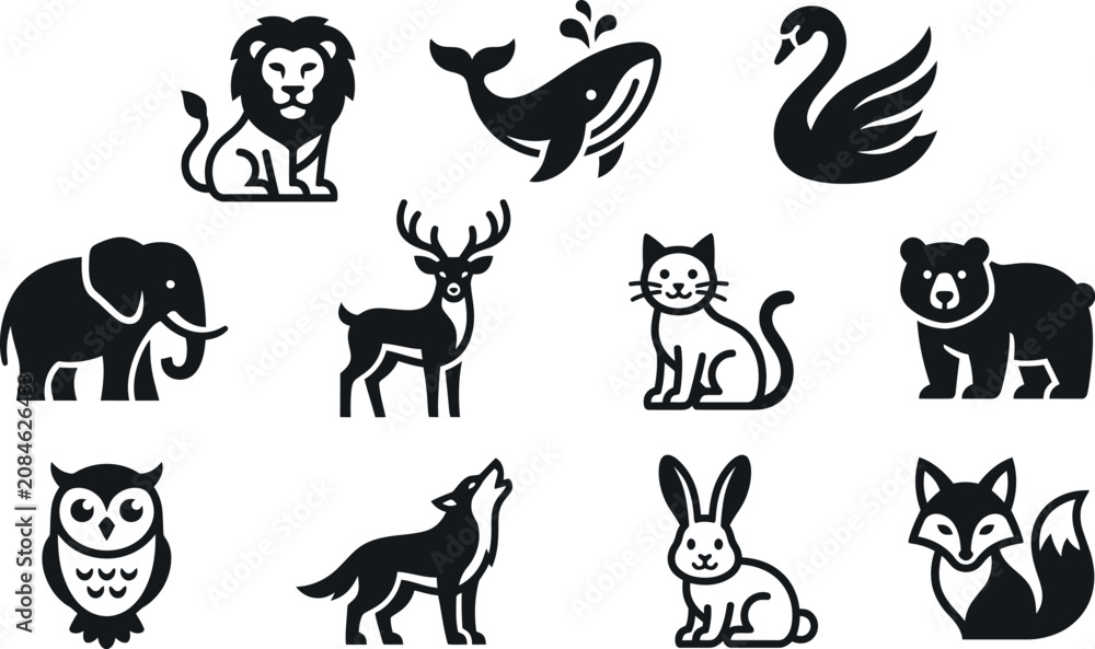 Obraz premium Cute Black and White Owl Face Illustration with Friendly Expression